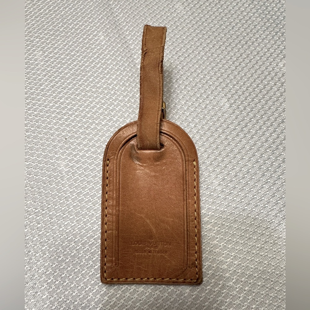 Louis Vuitton Brown Leather Luggage Tag
